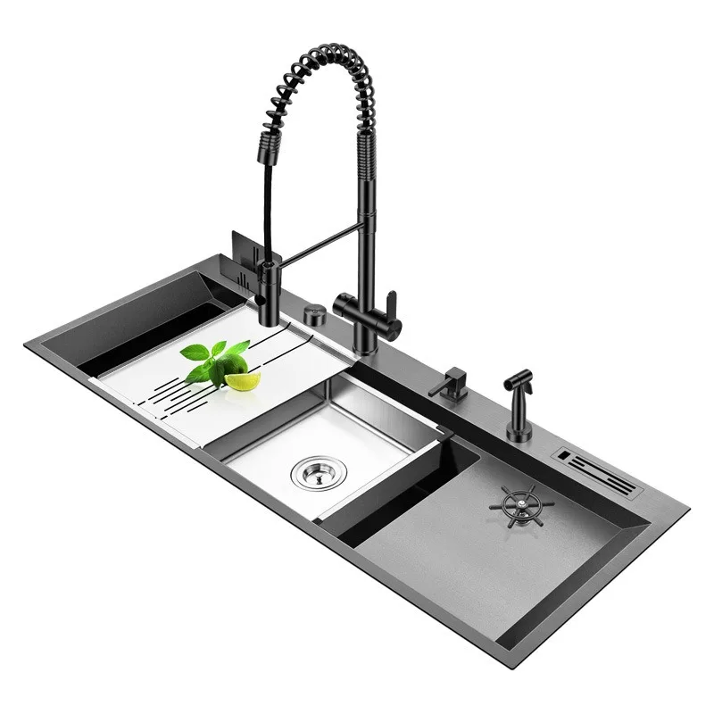 

Kitchen Black Nano Stainless Steel Large Sink Large
