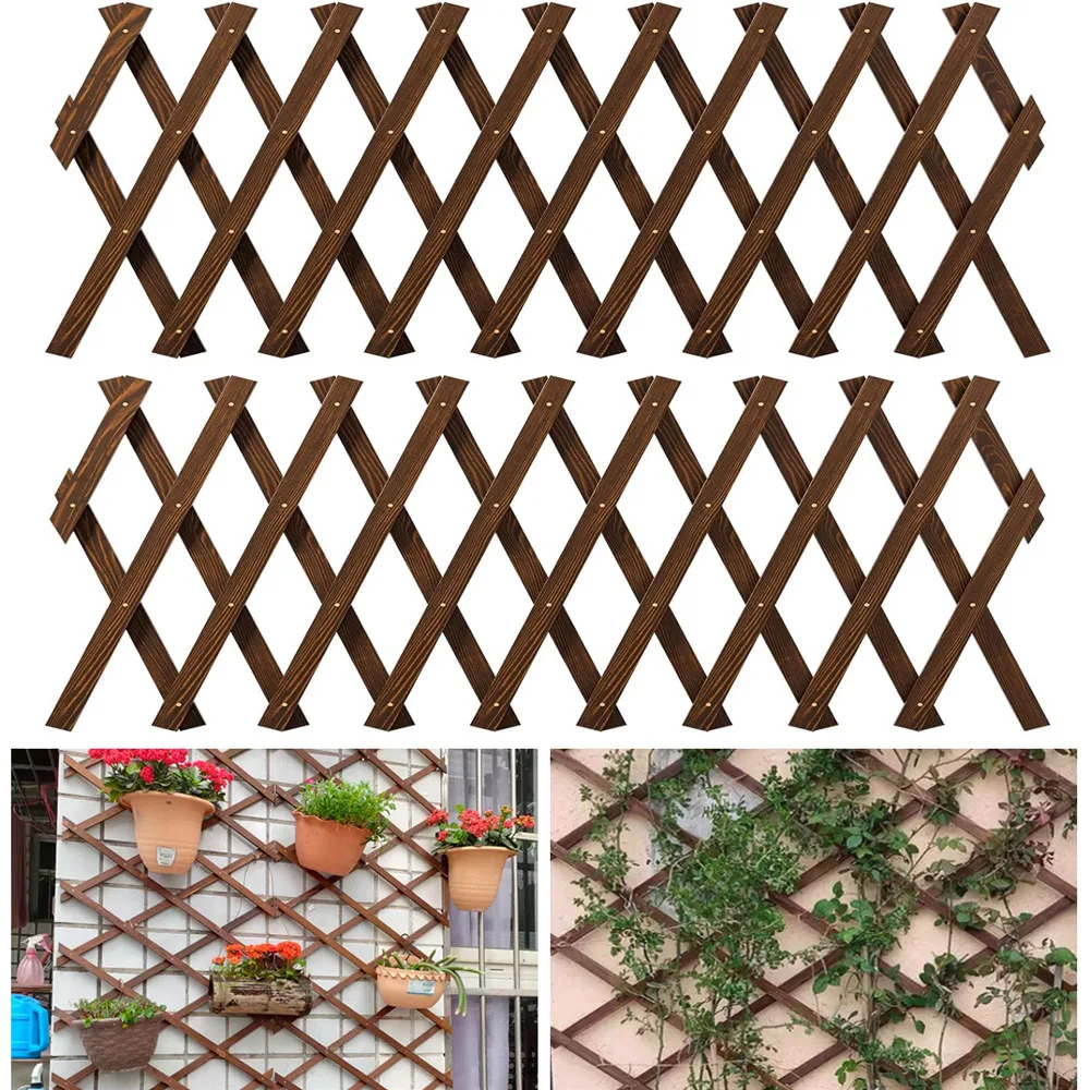 Garden Expanding Wooden Trellis Expandable Trellises Aluminum Riveted Each Piece Expands to 200cm x 30cm Climbing Plants Support