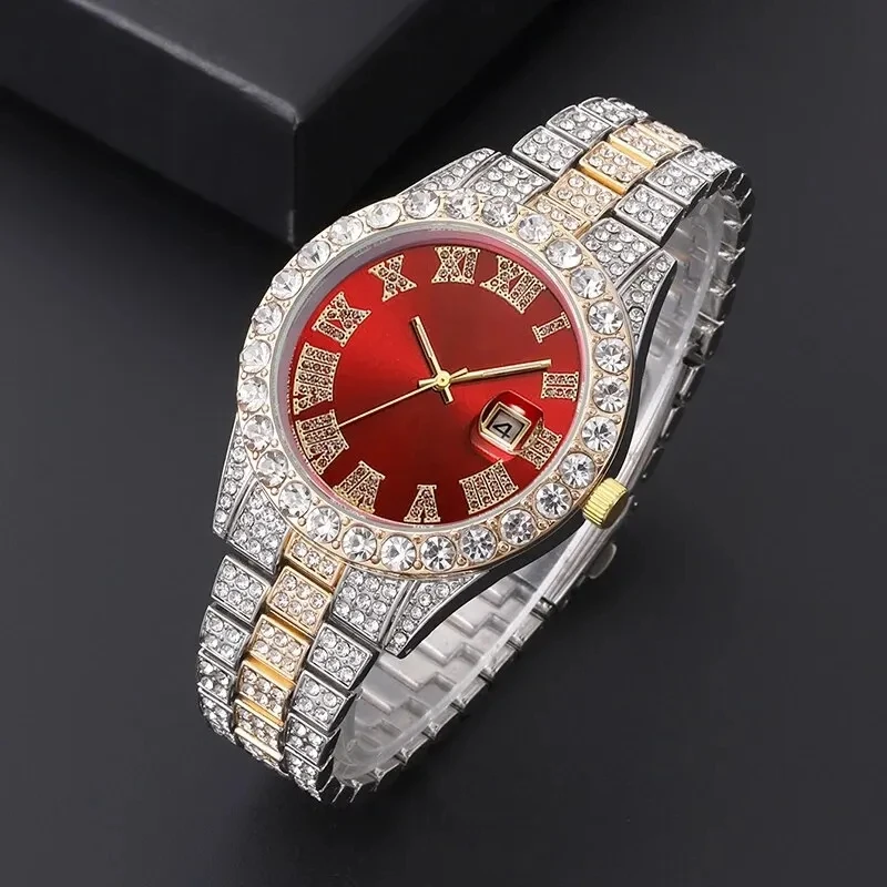 Fashion Diamond Men Women Watches Gold Watch Ladies Wrist Watch Luxury Rhinestone Unisex Bracelet Watches Female Clock Relogio