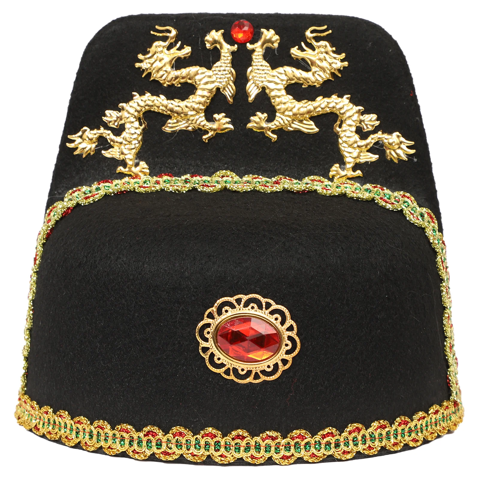 Adult Children Ancient Chinese King Hat Cap Royal Emperor Hat Costume Accessory Props for Cosplay Stage Performance Themed Party