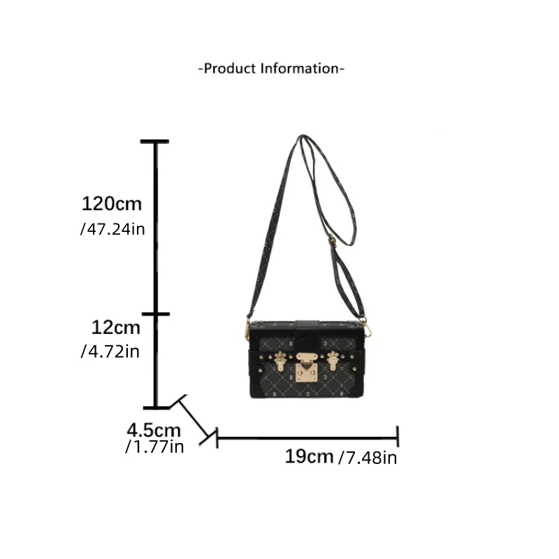 New Women\'s Box Bag Women\'s Bag High-grade Sense Light Luxury Fashion Small Square Bag Single Shoulder Crossbody Bag