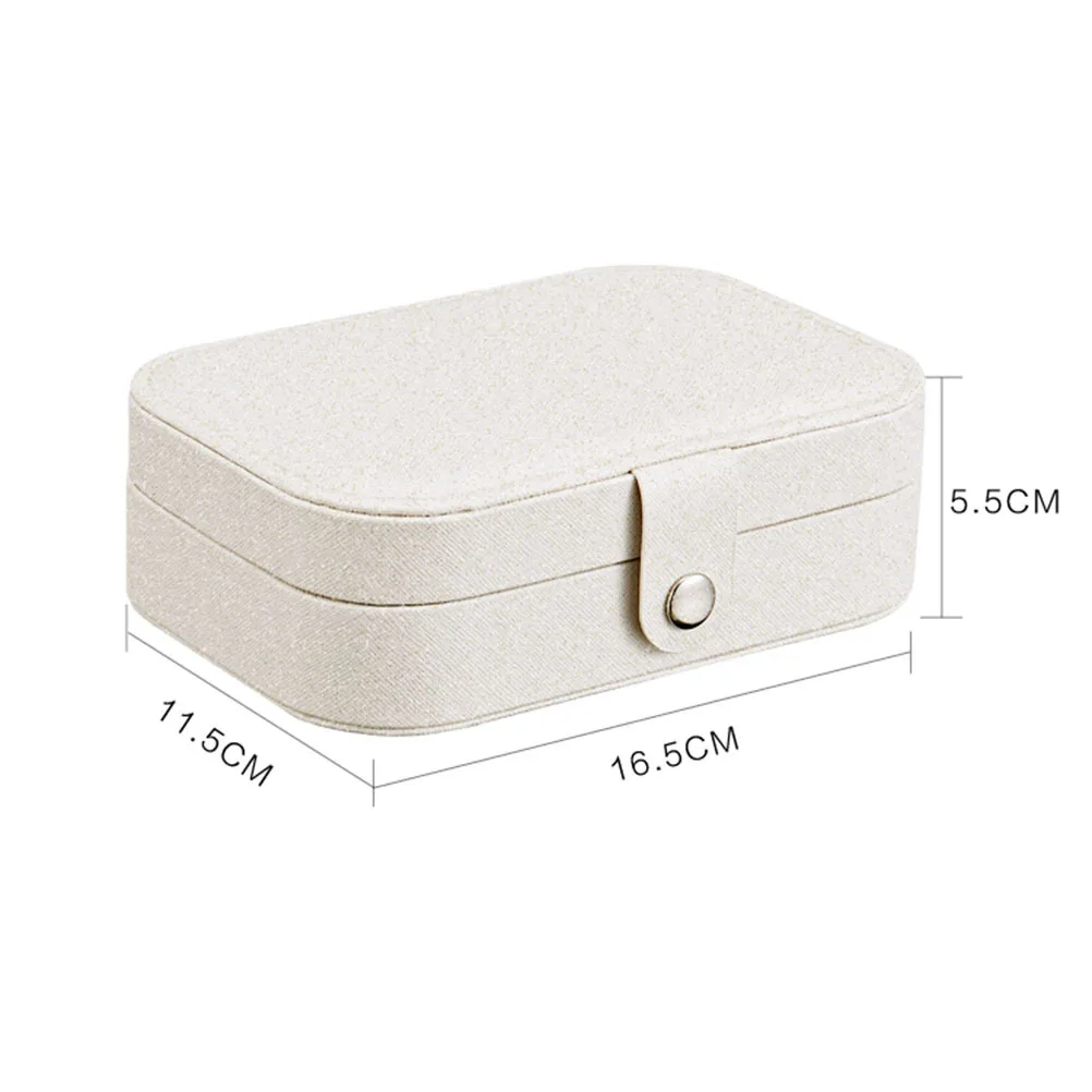 

Multifunctional Jewelry Box for White PU Two-Tier Storage Container for Necklaces Earrings Rings Bracelets Compact