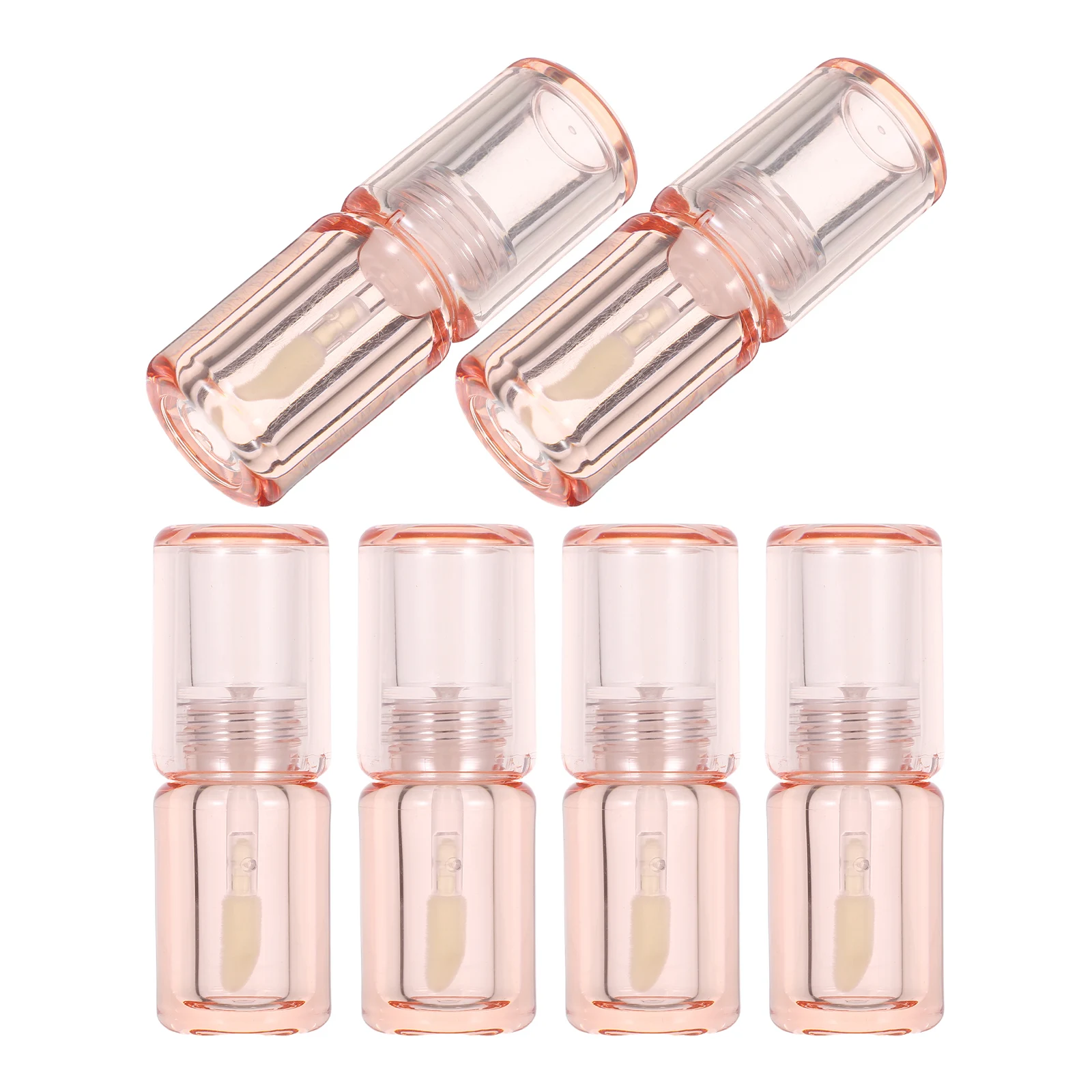

6pcs Round Empty Tubes 3.4Ml Clear Applicator Wand Portable Mini Lipstick Bottles Refillable Diy Containers For Women