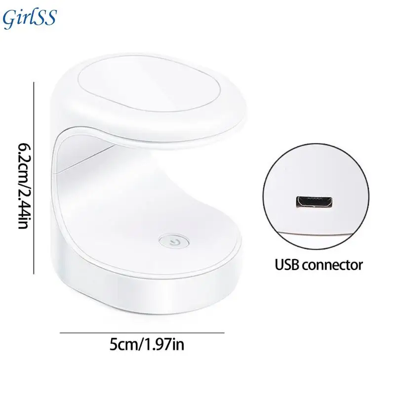 مصباح علاج الأظافر الصغير المدمج الذي يعمل بمنفذ USB مجففات الأظافر لتجفيف طلاء الجل السريع أثناء السفر للاستخدام المنزلي مصباح