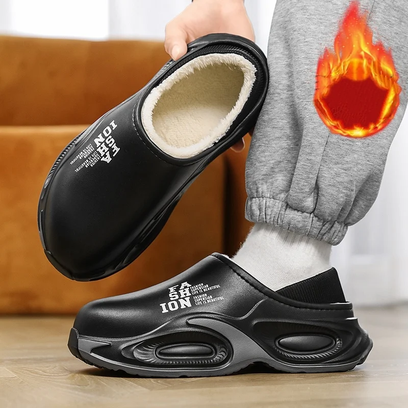 شباشب قطنية للرجال والنساء، موديلات جديدة للخريف والشتاء، مبطنة بالصوف، دافئة، مقاومة للماء، غير قابلة للانزلاق، أحذية قطنية سميكة للاستخدام المنزلي والخارجي