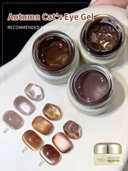 8g Double Rhythm Jelly Glass Cat Eye Gel nail Polish Soak Off Holographic Glitter Translucent Sheer Magnetic UV LED Nail Polish