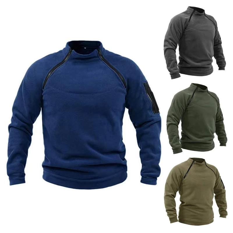 

Men's US Tactical Outdoor Jacket Hunting Clothes Warm Side Zippers Fleece Pullover Man Windproof Autumn Coat Military Underwear