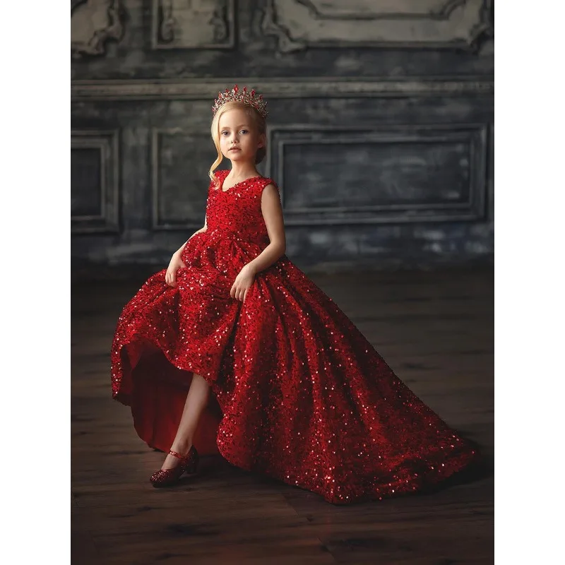 

Girls Dress Children Princess Dress Flower Girl Wedding Little Girl Host Piano Costume