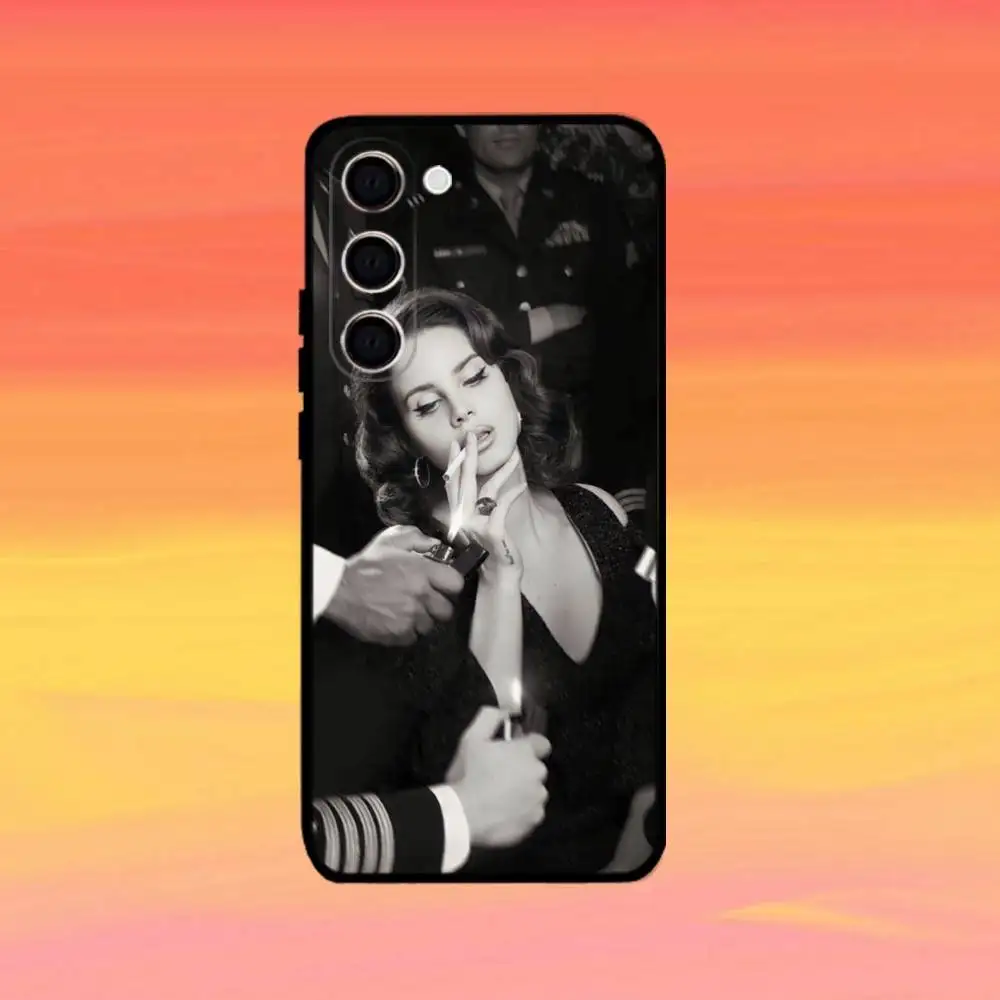 حافظة هاتف للمغني وكاتب الأغاني L-Lana D-Del Rey لهاتف سامسونج جالاكسي A73، A21s، A22، A31، A52، A53، A71، A41 غلاف أسود ناعم #5