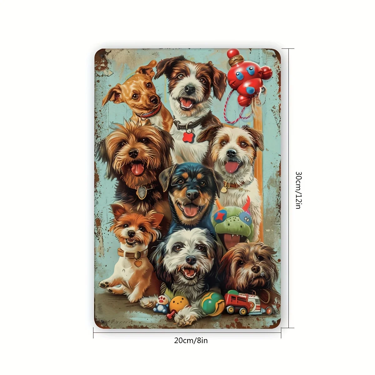 Pack of 1 Creative Dogs Vintage Metal Tin Sign, 8x12 Inch, Iron Wall Art Decor, for Gym, Bar, Cafe, Garage, Restaurant, Home, Ga