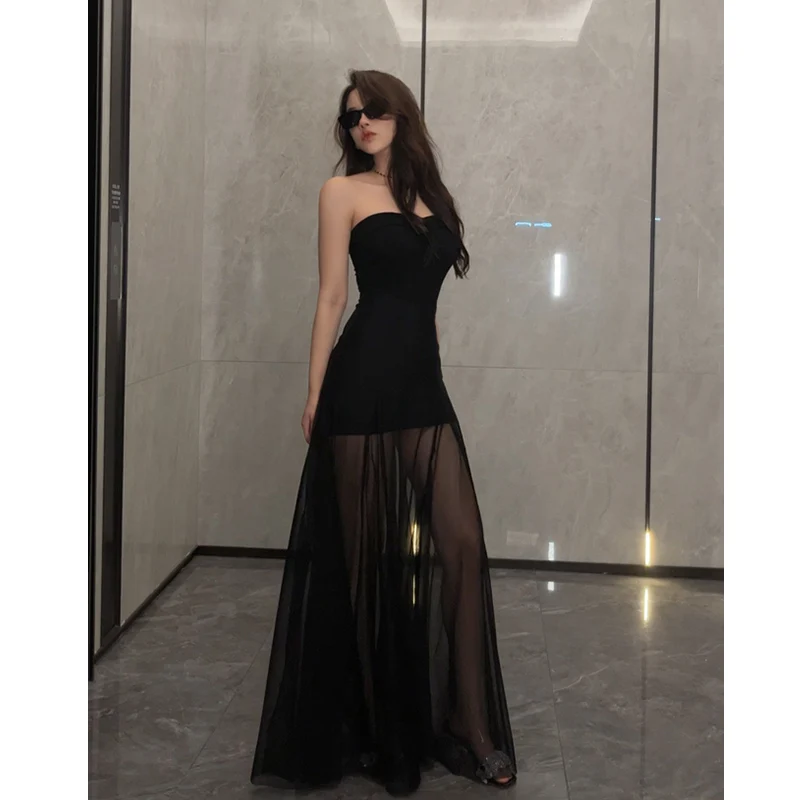 

2024 Women's Clothing One Shoulder Tulle Sexy Dress Spring Summer New No83