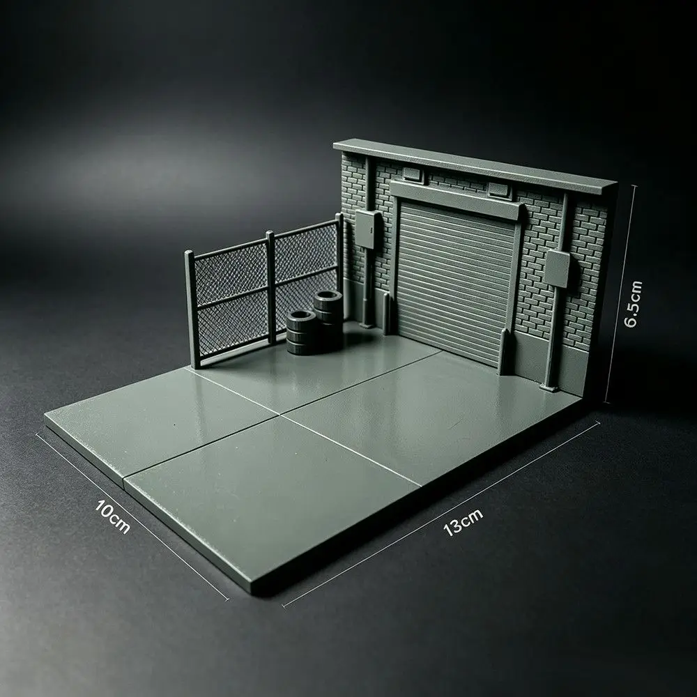1/64 Mini Miniature Repair Shop Parking Scene Decoration Sand Table Road 3D Printing DIY