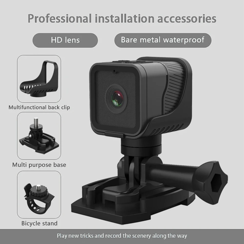 1080P HD Portable Sports Mini Camera with Hotspot WiFi Waterproof Camera, Motorcycle and Bike Driving Recorder