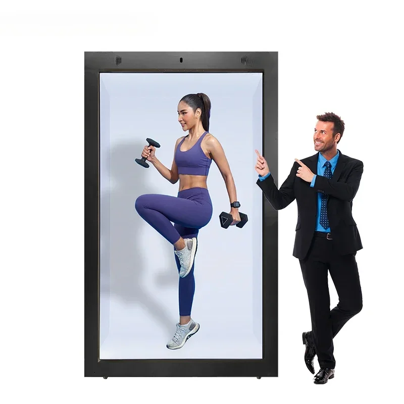 98inch indoor AI 3D hologram display interactive Holographic showcase transparent lcd box Virtual meta digital human holobox