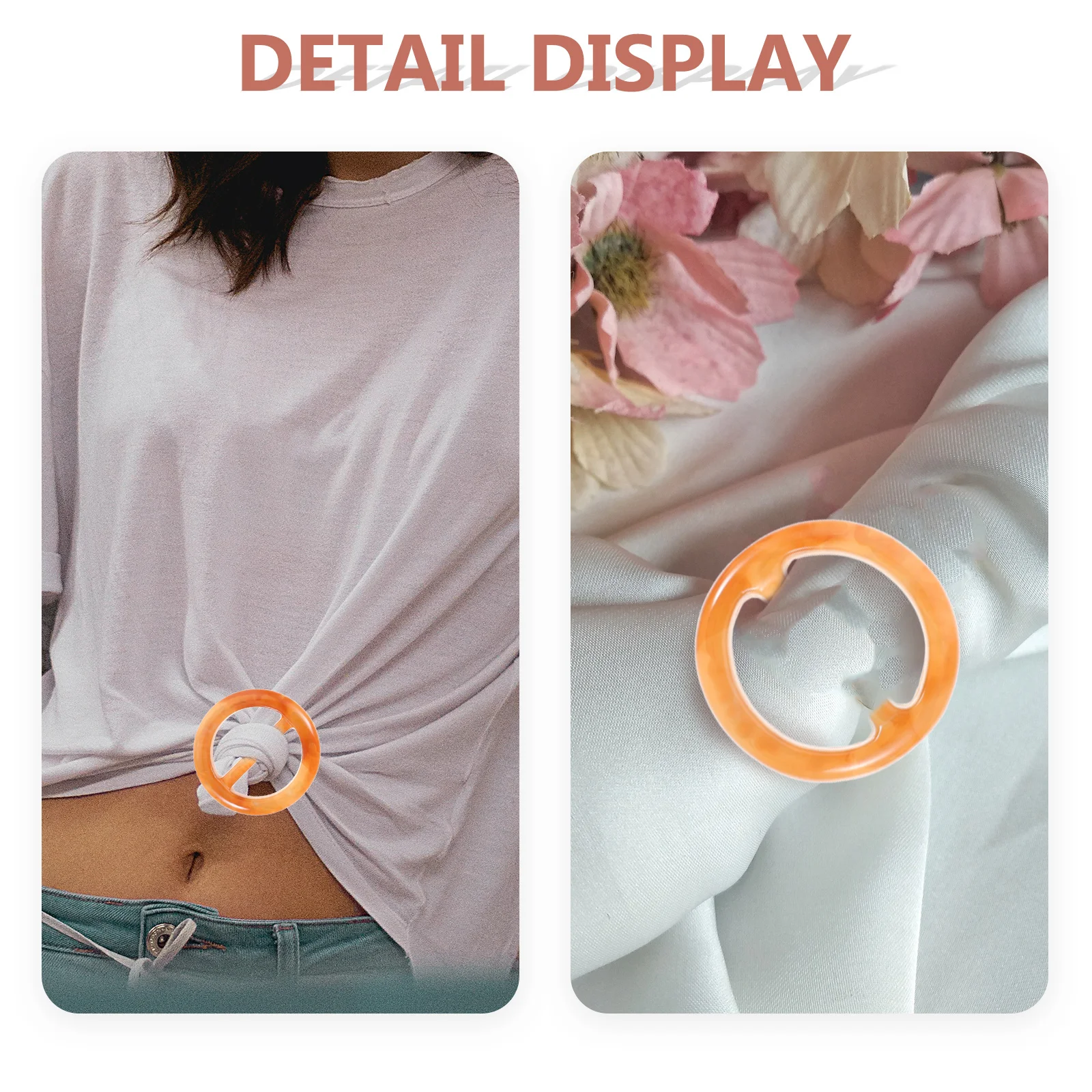 

30 Pcs Scarf Holder Waist Buckle Ring Winter Scarves for Women Coffee Resin Miss