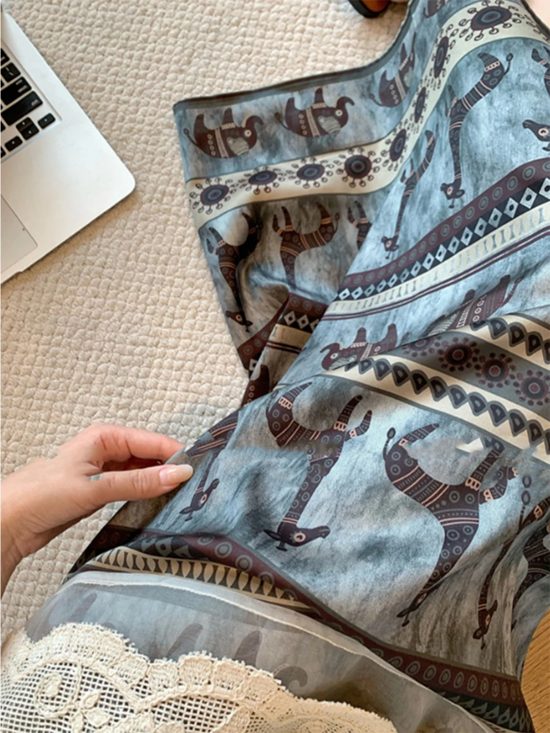 여성용 하이웨이스트 프린트 새틴 스커트 스트레이트 컷 슬림핏 스플릿 출퇴근 빈티지 스타일 동물 패턴