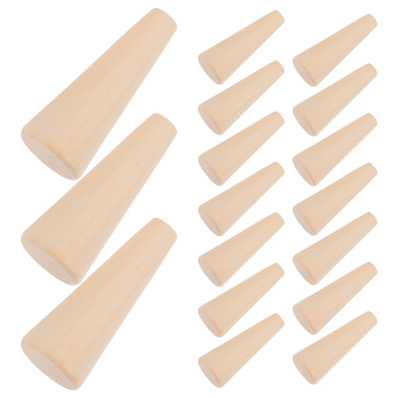 

20Pcs Natural Wooden Cone Ring Holder Jewelry Display Stand Organizer Cone Shape DIY Home Store Props Rings Holder