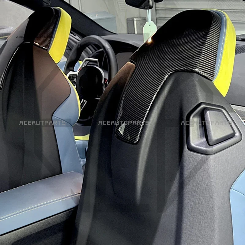 

Настоящая сухая задняя крышка сиденья из углеродного волокна для BMW G87 G80 F91 F92 F93 F97 F98 G42, наклейка на заднюю крышку стула из углеродного волокна