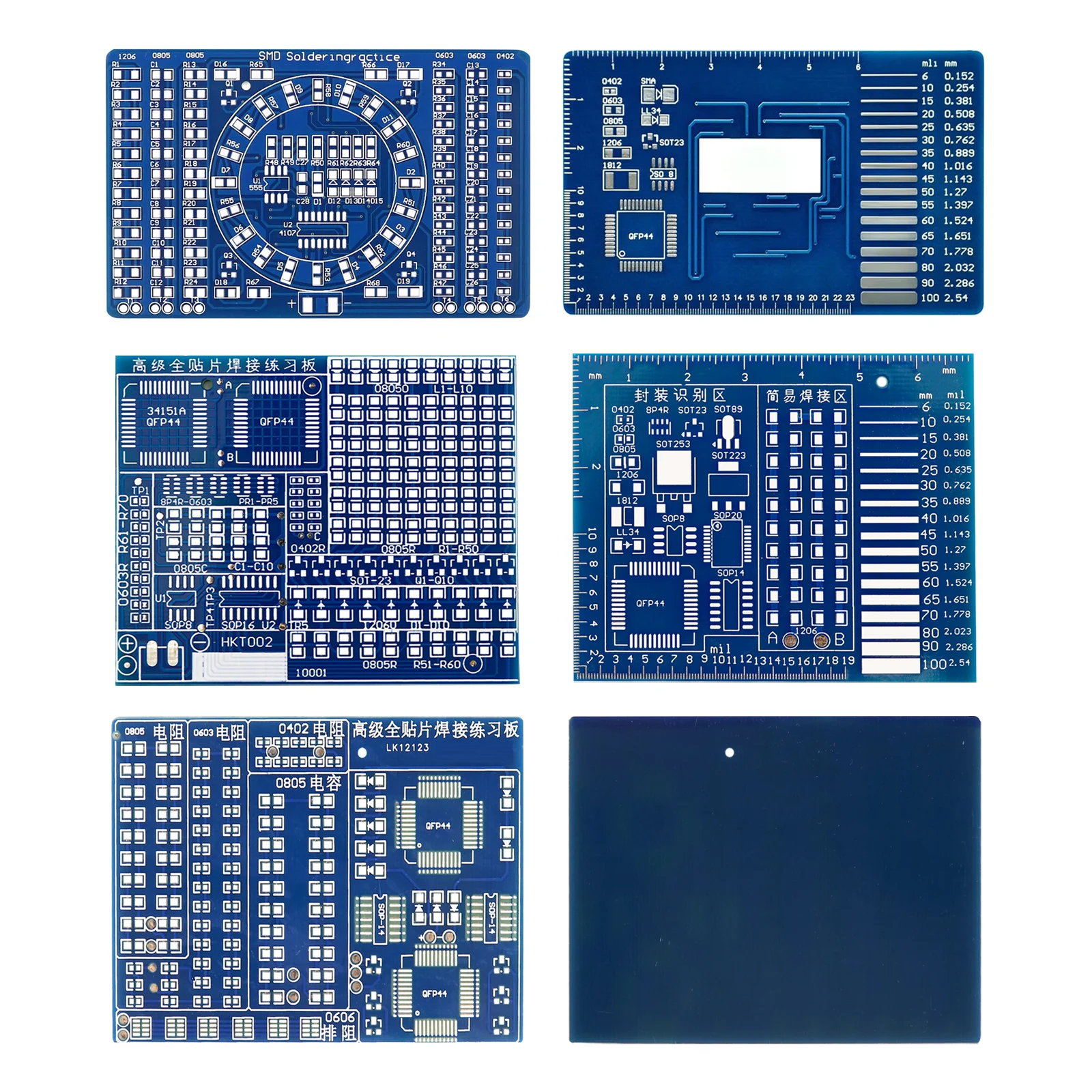 Löt praxis dreiteiliges Set SMD-Leiterplatte LED elektronische SMT-Komponente DIY PCB-Kit Projekt Werkzeuge Grund lötkit