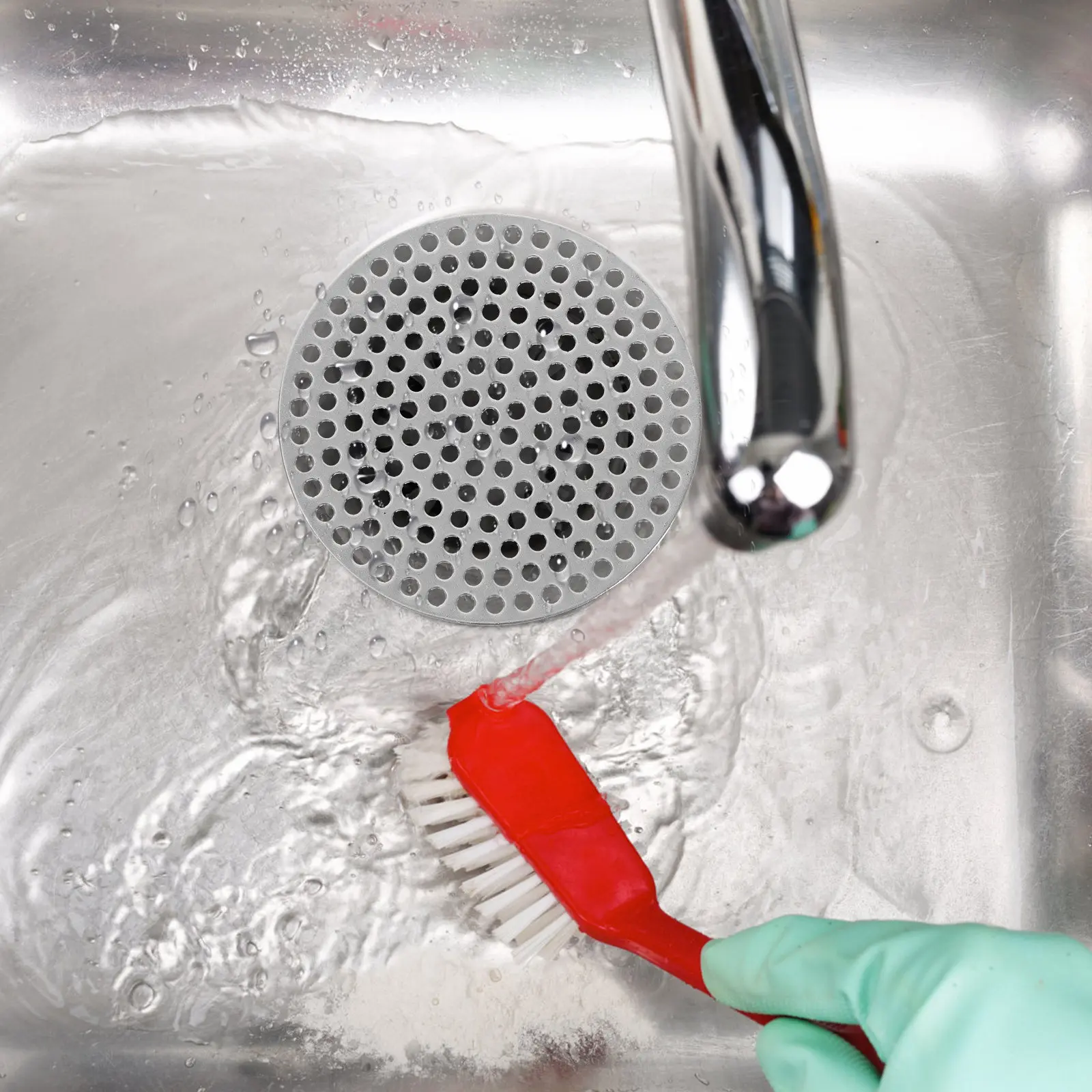 4Pcs Stainless Steel Sink Drain Cover Hair Catcher for Kitchen Bathroom Bathtub Floor Drain Strainer with Hexagonal Hole Design