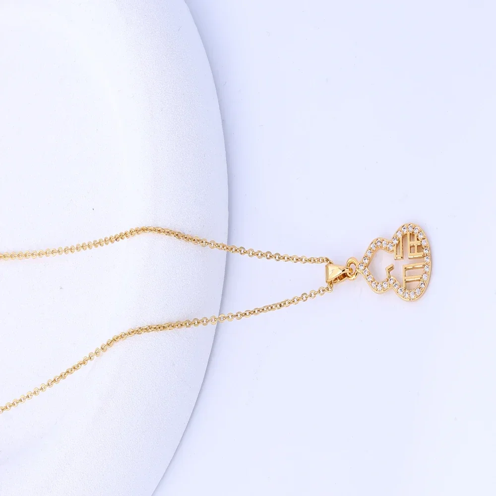 Douyin 새로운 구리 도금 18K 골드 조롱박 목걸이 여성용 ins 라이트 럭셔리 하이 엔드 회전식 Fu Lu 펜던트 행운의 선물