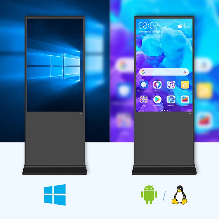 Chiosco touch screen a infrarossi verticale personalizzabile per pubblicità interna in hotel, aeroporti e spazi commerciali