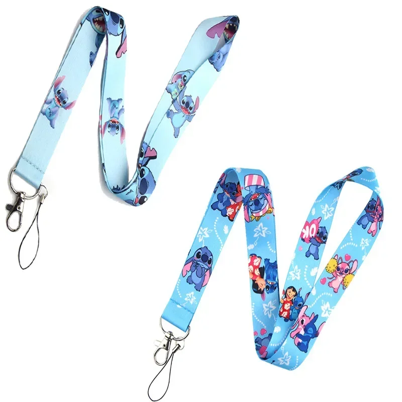 Disney Lilo & Stitch Lanyard Cute Cartoon Mobile Phone Bag Camera Lanyards Fashion Card Holder Identification Accessory for Gift