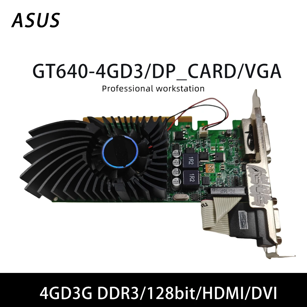 

ASUS GT640 4GD3/DP CARD/VGA GDDR3 4 ГБ 128-битная видеокарта Поддержка одного вентилятора Интерфейс PCI Express 3.0 x16 VGA HDMI
