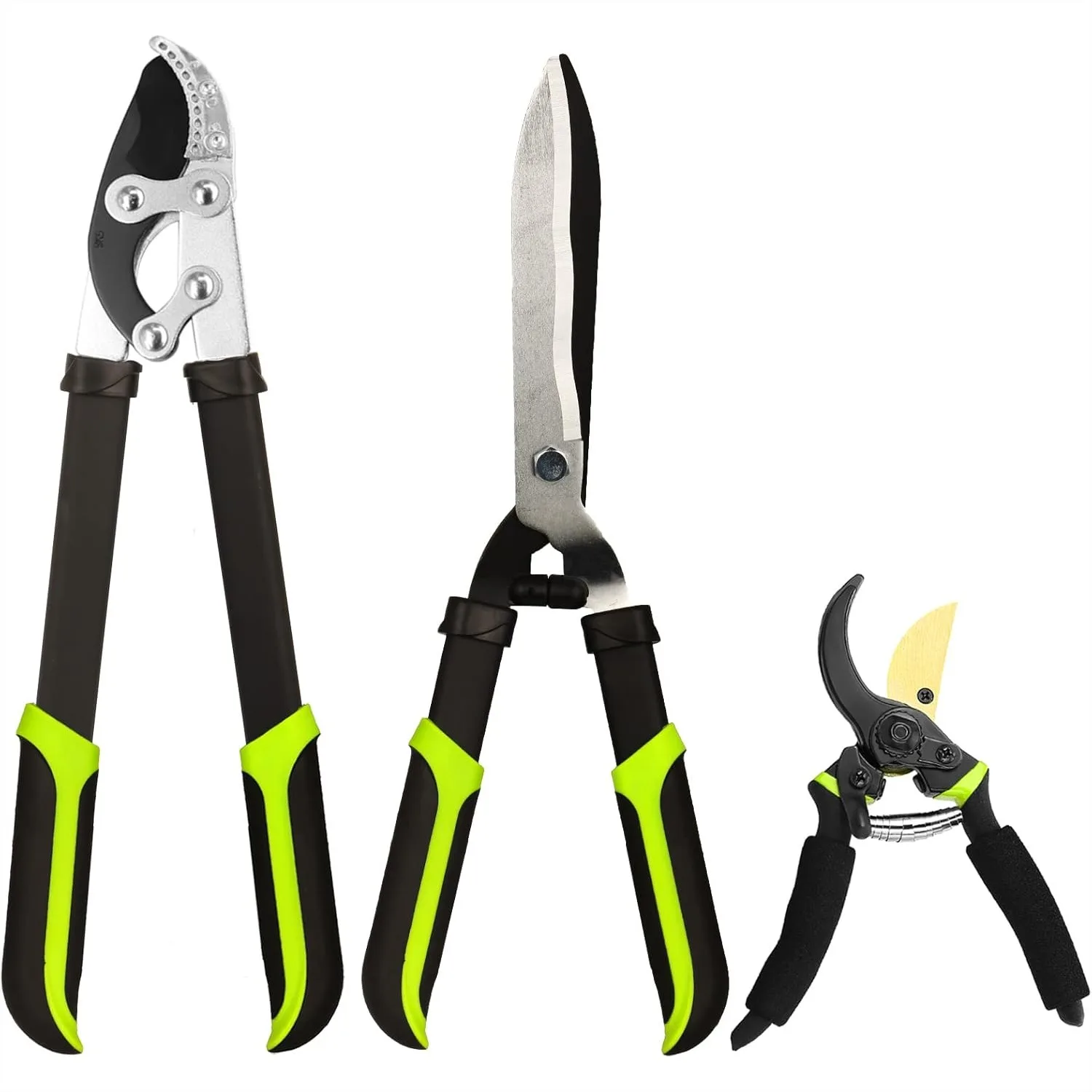 

Loppers Hedge Clippers & Pruners Combo Set 3-Piece Hedge Shears, Sharp Tree Trimmer Branch Cutter for Yard Lawn Garden