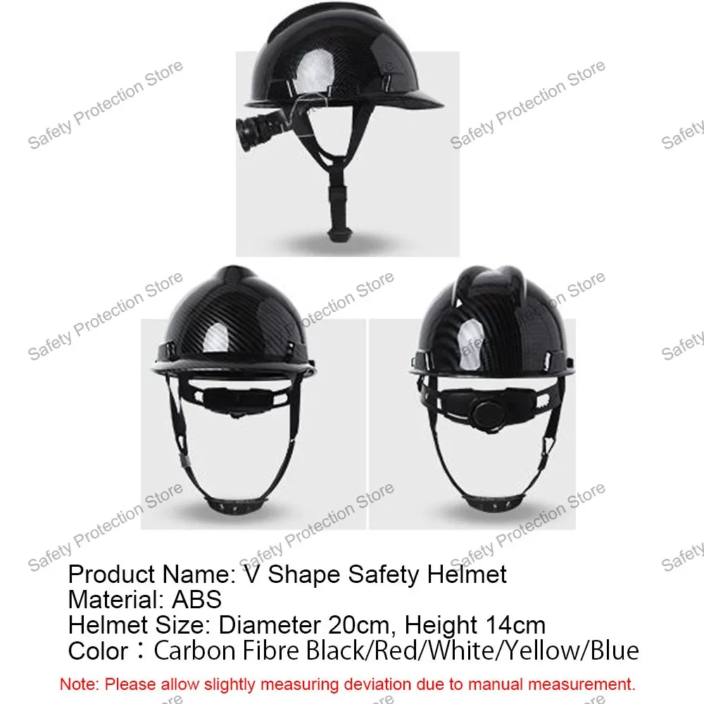 Carbon Fiber Pattern Safety Helmet Construction Hard Hat Worker Protective Breathable Helmet Outdoor Workplace Head Protection