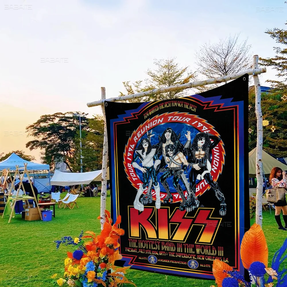 Vintage Heavy Metal Kiss Band Large Size Shop Art Promotion Advertising Booth Flag Hanging Banners