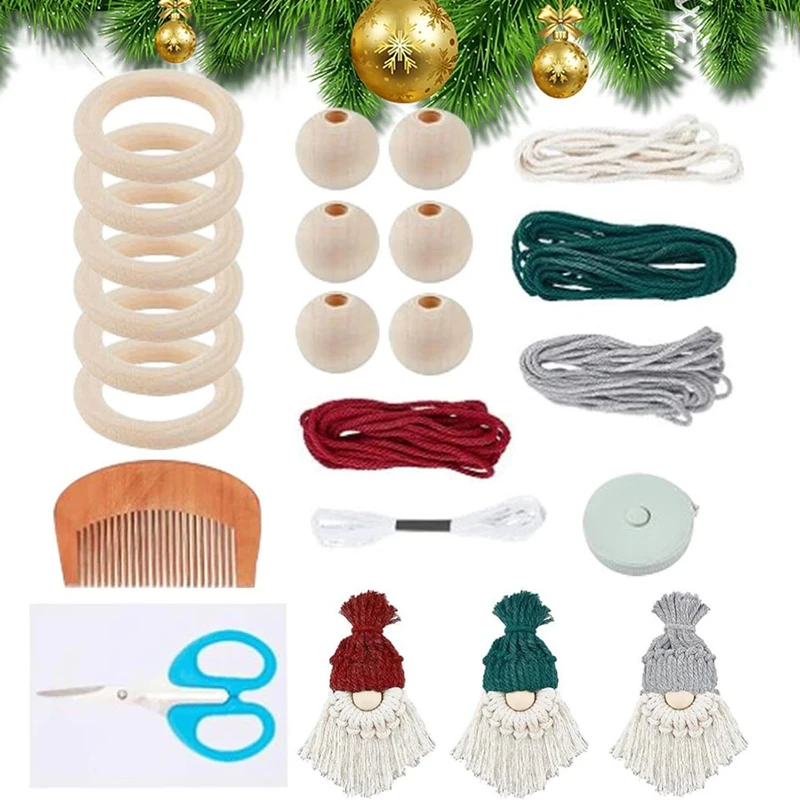 DIY Macrame Christmas Ornaments 6 Set DIY Macrame Christmas Macrame For Christmas Decor Handmade Macrame Kit Durable