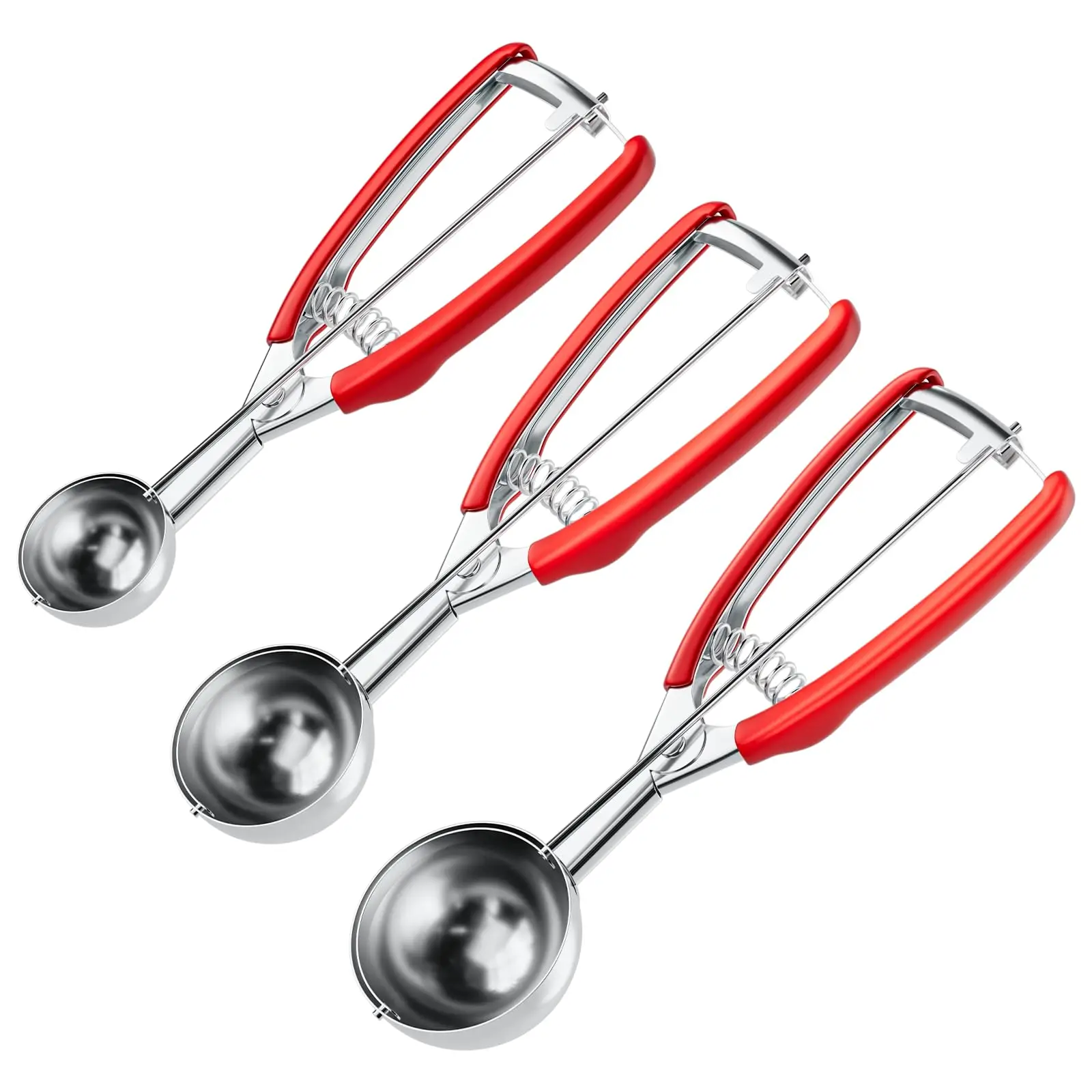 Ice Cream Scoop Stainless Steel Cookie Scoop with Easy Trigger Perfect for Making Ball Shapes for Melon Ball Cupcake Baking