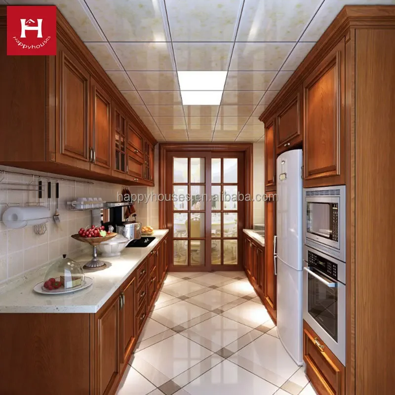 HAPPY HOUSES Soft Close Hinges Wood Cabinet Red Oak Shaker Customized Kitchen Cabinet Manufacturing Set Wholesale Factory