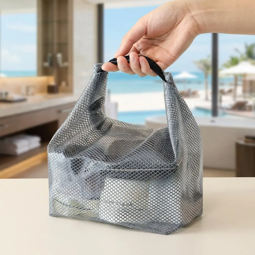 Tote Transparent Water-proof Cosmetics Bag Fashion Travel Portable Large Capacity Toiletries Pouch Trendy Women Clear Wash Bag view 3