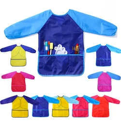 5-8Y Kids Children Smock Long Sleeve Waterproof Art Portable Apron Learning Education Painting Birthday Gift DIY Writing Tool