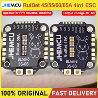 JHEMCU RuiBet 45/55/60/65A ESC BLHELI_S Dshot600 4in1 Brushless 3-6S 30.5X30.5 M4 for RC FPV Freestyle Flight Controller Drone