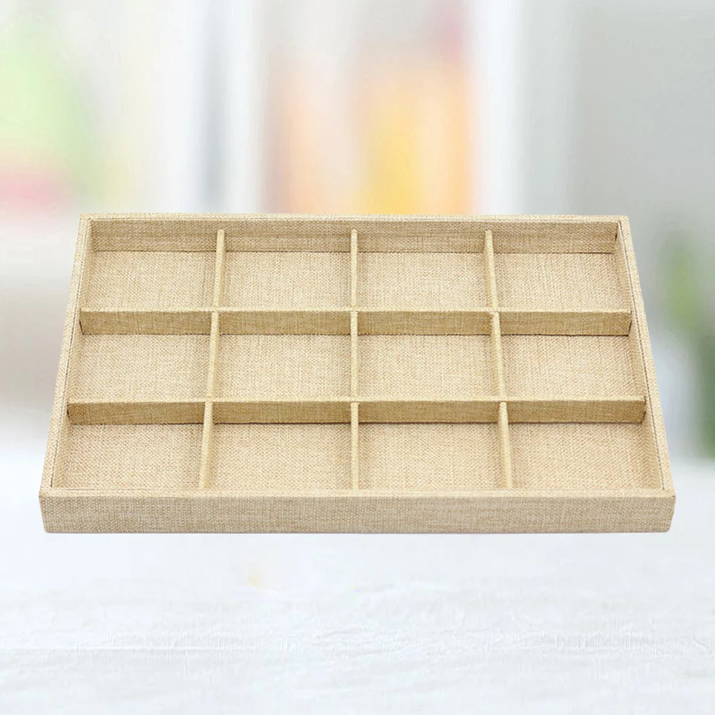 12 Grid Jewelry Display Tray Smooth Mdf Ring Showcase Rack Store Shop Rings Display Stand Jewelry Showcase Holder