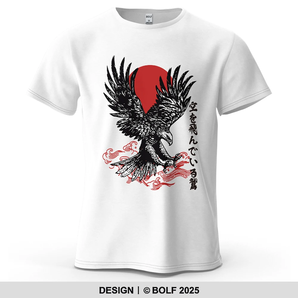 Prächtiges Flying Eagle bedrucktes Herren-T-Shirt aus 100 % Baumwolle, übergroße, majestätische Grafik-T-Shirts für Damen, Tops, T-Shirts, lässige Streetwear