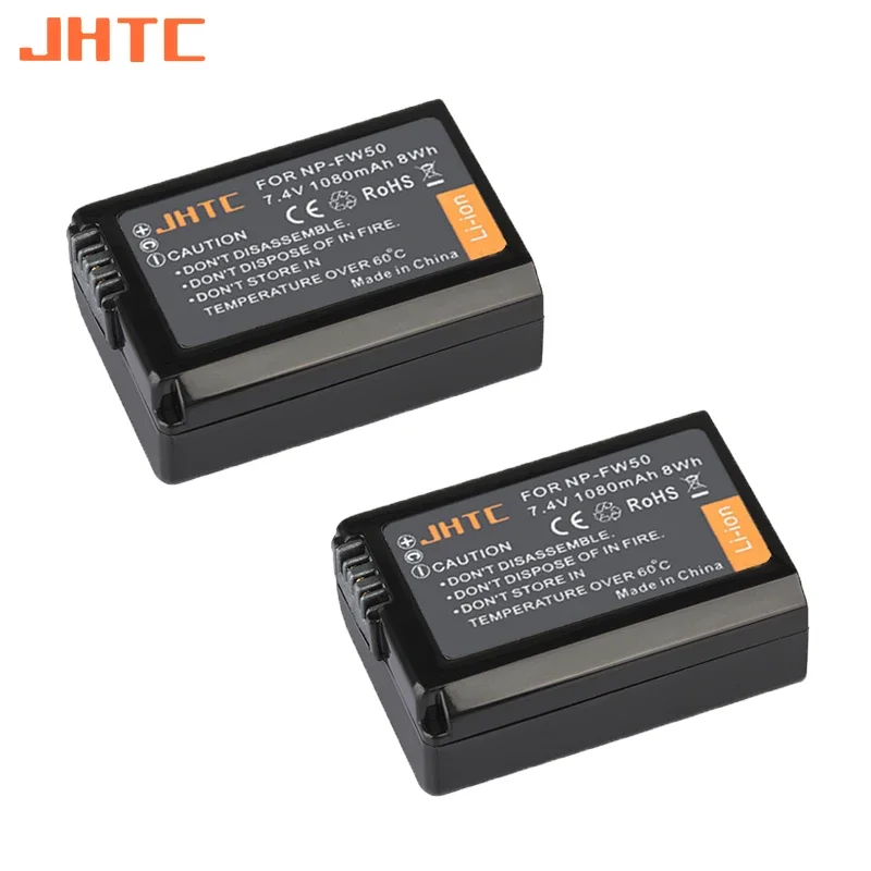 JHTC NP-FW50 akumulator ładowarka do Sony a6500 a6300 a6000 a5000 a3000 a7m2 a7r2 S2 NEX-3 NEX-5 NEX-7 A33 1080mAh NPFW50 baterie