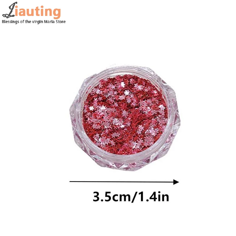 1Jar Mini Sparkling Star Nail Glitter Sparkling Pentagram Nail Decoration Nail Salon Design Cute Accessories DIY Nail Art Design