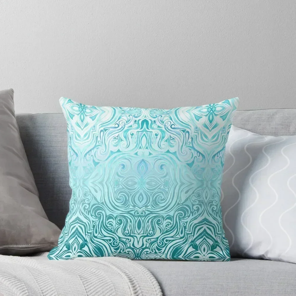 

Twists & Turns in Turquoise & Teal Throw Pillow luxury decor Anime Decorative Sofa Cushions pillow