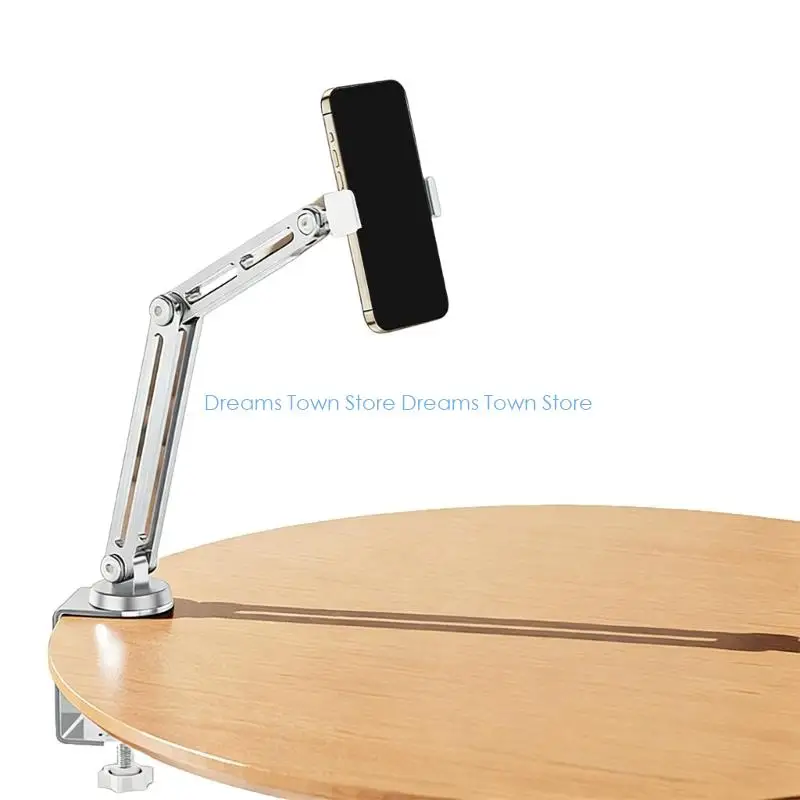 Universal Clamp Stand Aluminum Alloy Foldable 4 Axises Adjustment and 360° Rotations for Tablets and Phones