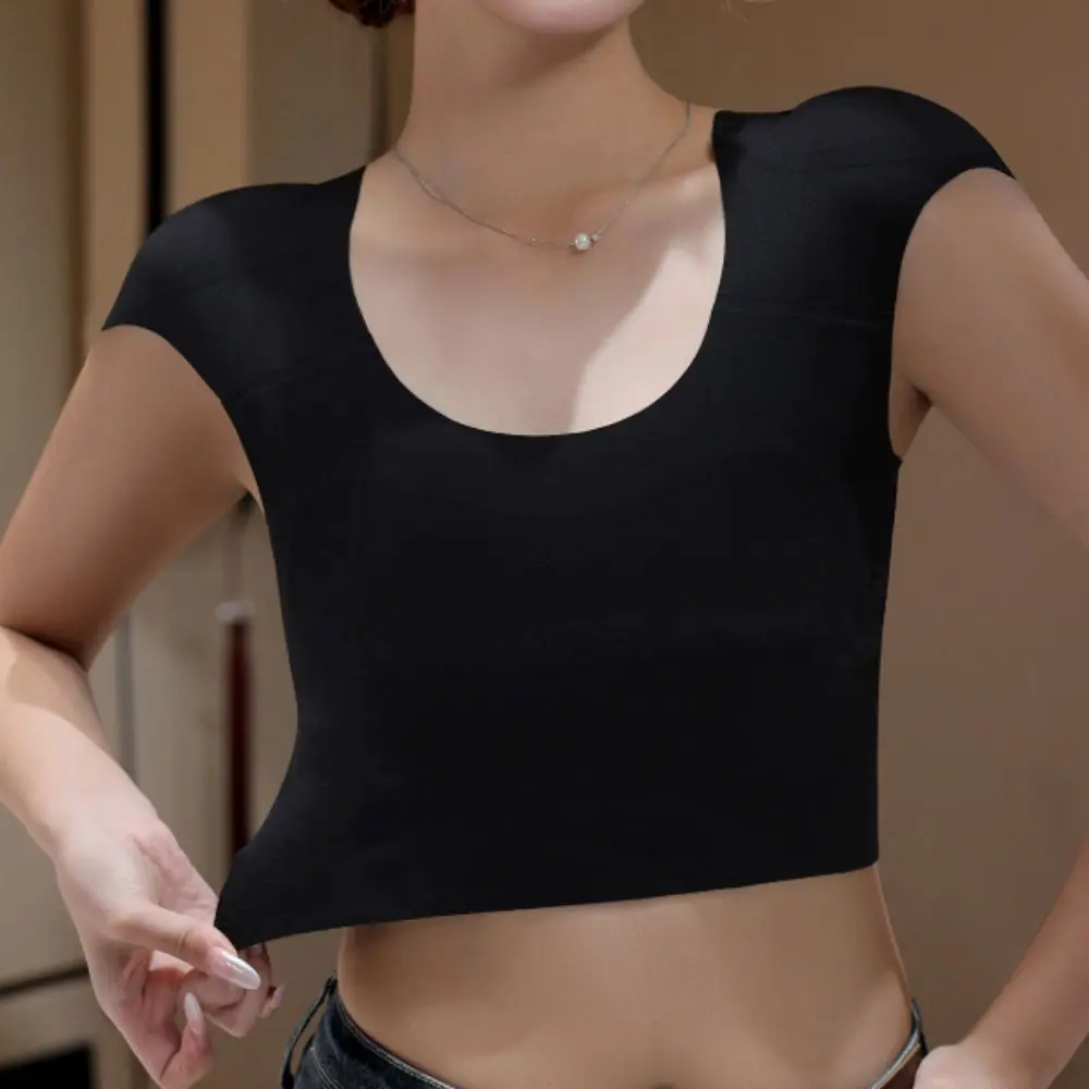 Simple Seamless Right-angle Shoulder Bra Invisible Chest Binder Shoulder Pad Vest Bustier Lingerie Wireless Bra Body Shaping