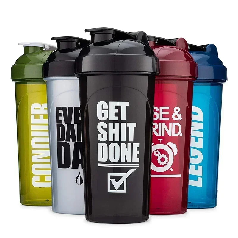 New 700ml Protein Powder Bottle Shake Cup Large Capacity Water Bottle Plastic Mixing Cup Body-Building Camping Exercise Bottle