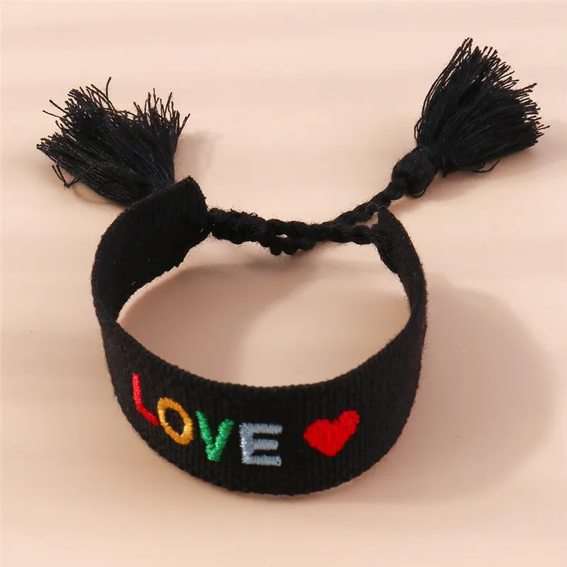 Aihua Boho bunte gewebte Seils chnur Armband handgemachte schicke Gurt Freundschaft Armbänder für Frauen Glück Schmuck Geschenk – Detail 6