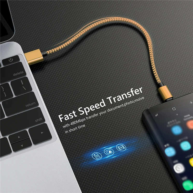 USB A auf Typ C Ladekabel Schnellladegerät Nylon Datenkabel für iPhone Android Huawei Samsung TypeC Ladegerät 1M 2M 3M – Detail 3