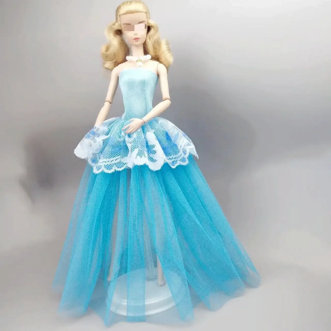 2pcs Blue Evening Dresses 1/6 BJD Clothes For Barbie Doll Outfits Princess Wedding Gown Vestido 11.5" Dollhouse Accessories Toys