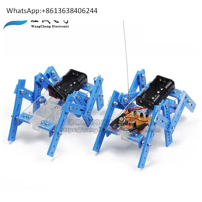 여섯 다리 로봇 키트 여섯 다리 로봇 손 모델 조립 DIY 기술 생산 교재 회로