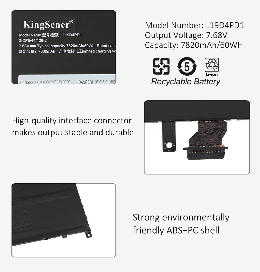 Imagem -05 - Kingsener Bateria do Portátil para Lenovo L19d4pd1 L19c4pd1 60wh Lenovo Yoga Ideapad 613are05 6-13alc6 Yoga C640-13iml Lte Series L19m4pd1